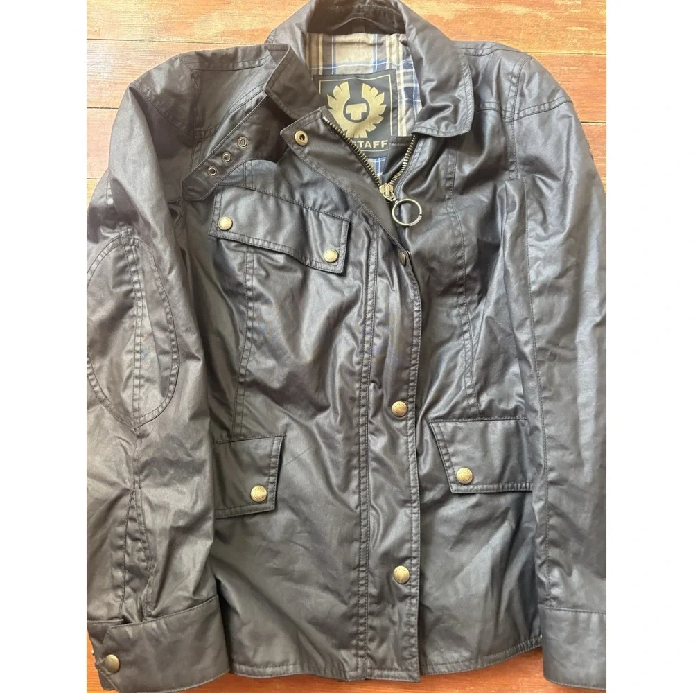 Belstaff Women's Trialmaster Waxed Cotton Jacket Size 40 Black